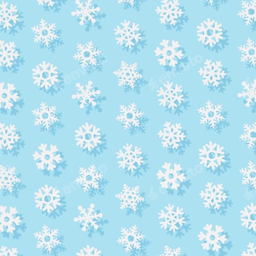 Preview: Winter pattern made of snowflakes on a blue background.