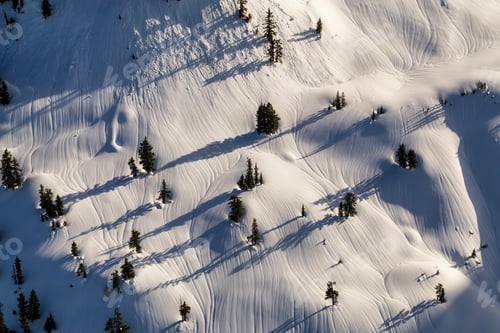 Preview: Aerial landscape view of the snow covered mountain. Canadian Nature Background