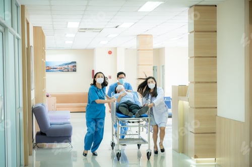 Preview: emergency patient concept, professional doctor working for help emergency patient at hospital