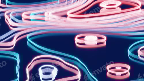 Preview: Abstract psychedelic background, curved multi-colored lines, neon glow.