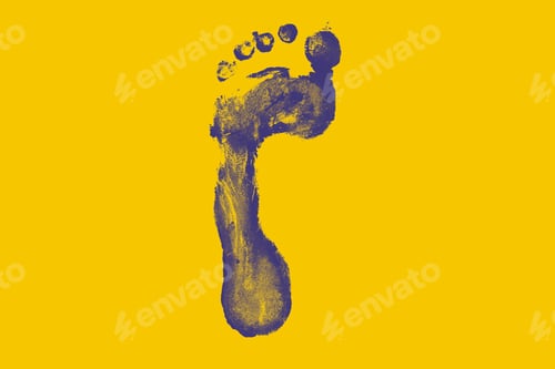 Preview: a print of the human foot isolated, personal identity sign