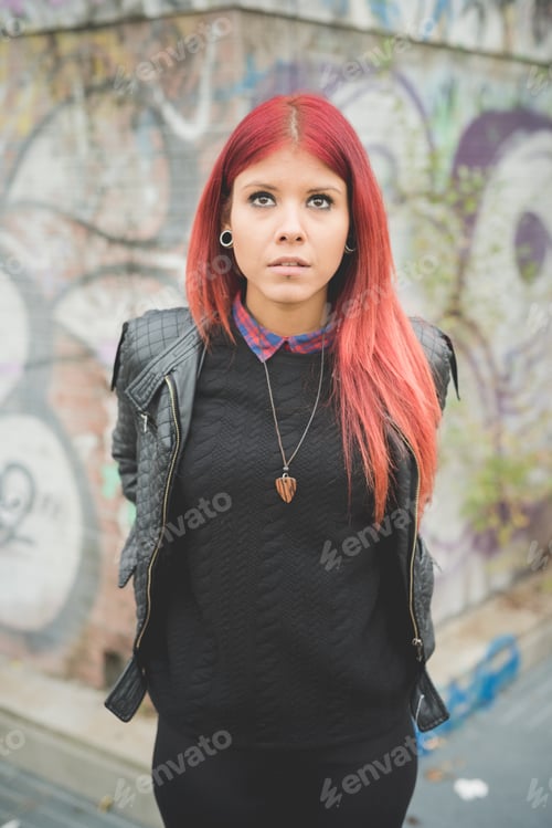 Preview: young beautiful red hair venezuelan woman lifestyle