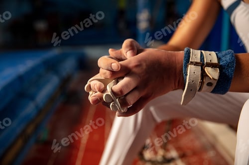 Preview: Little male gymnast training in gym, flexible and active