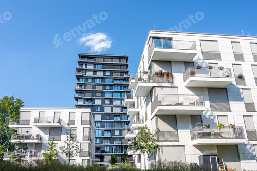 Preview: Modern black and white apartment buildings