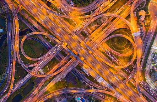 Preview: Aerial view of an elevated road in the city