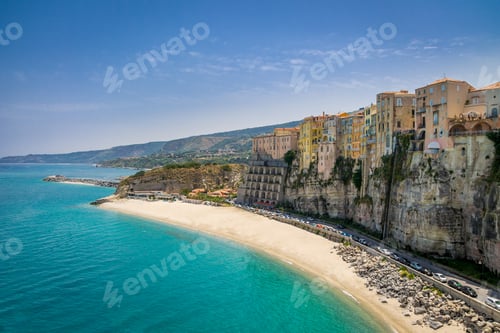Preview: High view of Tropea town and beach - Calabria, Italy