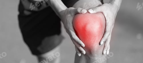 Preview: fitness man holding his sports leg injury. muscle painful during training.