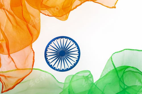 Preview: Indian Independence Day concept background with Ashoka wheel