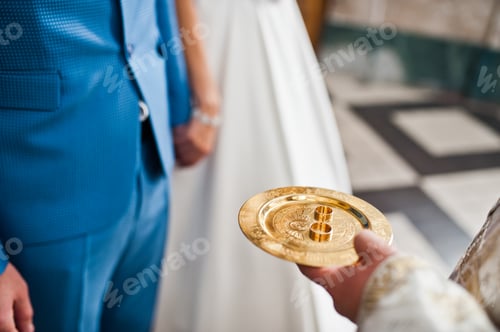 Preview: Wedding day. Accesories for wedding preparation. Two wedding rings.