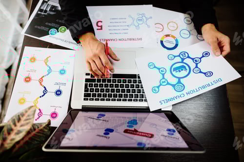 Preview: marketing manager making marketing distribution channels plan