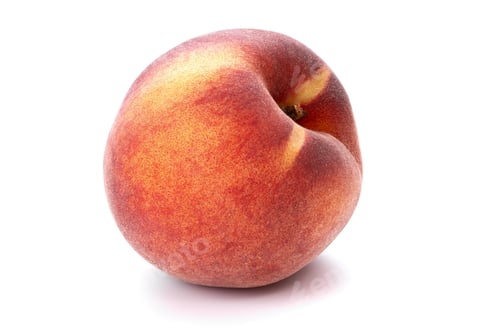 Preview: White Peach fruit with leaf isolated on white background, fresh ripe fruit