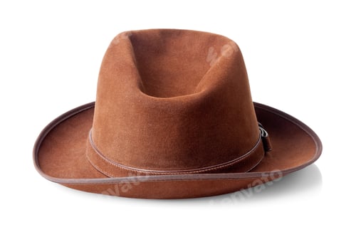 Preview: brown male felt hat isolated on white background