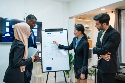 Preview: Multiracial business people having meeting and brainstorming discussed.