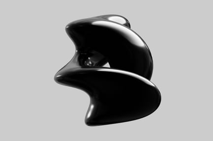 Preview: Twisted obsidian fluid form sculpture