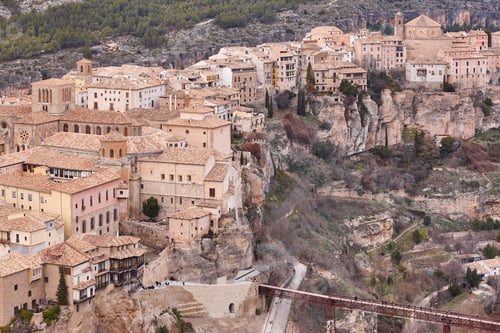 Preview: Traditional antique buildings in Cuenca unesco heritage old town. Spain