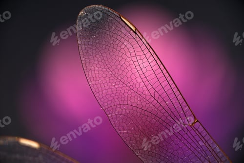 Preview: Close-up view wings of the dragonfly
