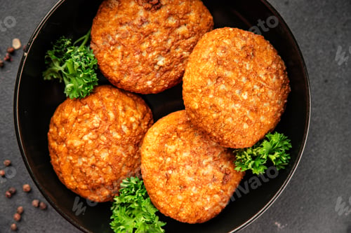 Preview: Soy meat cutlets vegetarian and vegan food no meat product preparation tasty snack