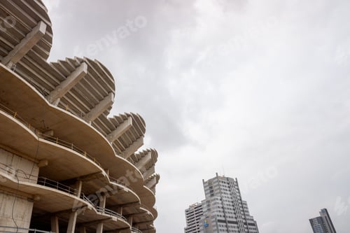 Preview: Construction in progress of the new Valencia stadium, with reinforced concrete