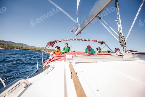 Preview: Group of friends sailing yacht, Koralat, Zagrebacka, Croatia