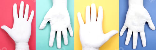 Preview: Hands Of White Color Lie On Bright Leaves There Is A Place For Inscription