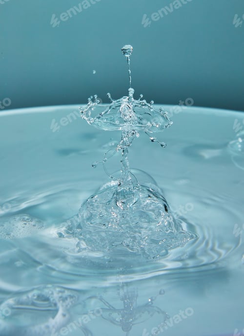 Preview: Abstract background of splash of color water, collision of colored drops, the concept