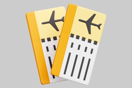 Two Boarding Passes With Airplane Icons