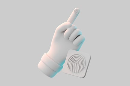 Preview: Fingerprint authentication cartoon hand icon