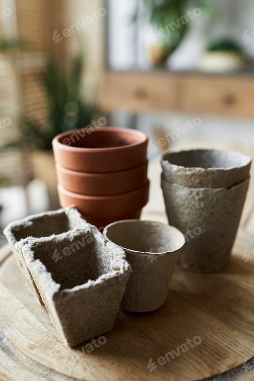 Preview: Mature woman nurturing her plants in a cozy studio filled with natural light