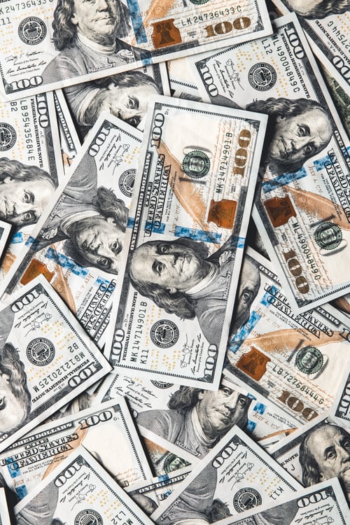 Preview: Pile of One Hundred Dollar Bills Closeup