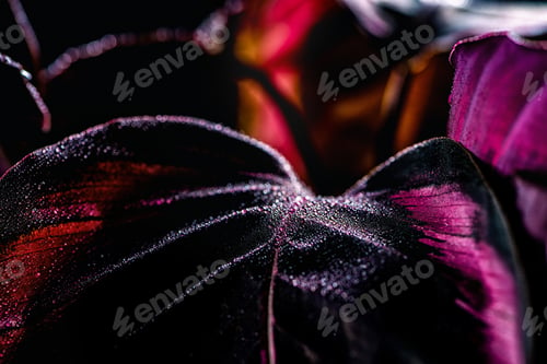 Preview: close up of calathea plant with dramatic lighting