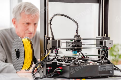 Preview: Man with 3D printer