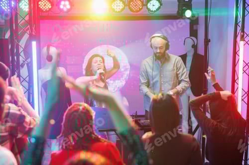 Preview: Woman singer engaging crowd to dance