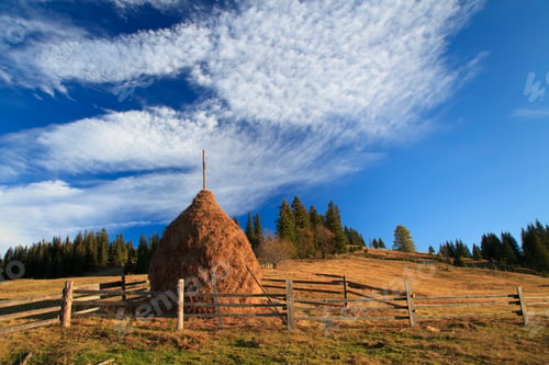 Preview: Haystack on a background of blue sky