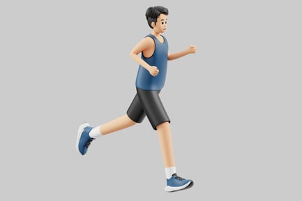 Preview: Cartoon man running.