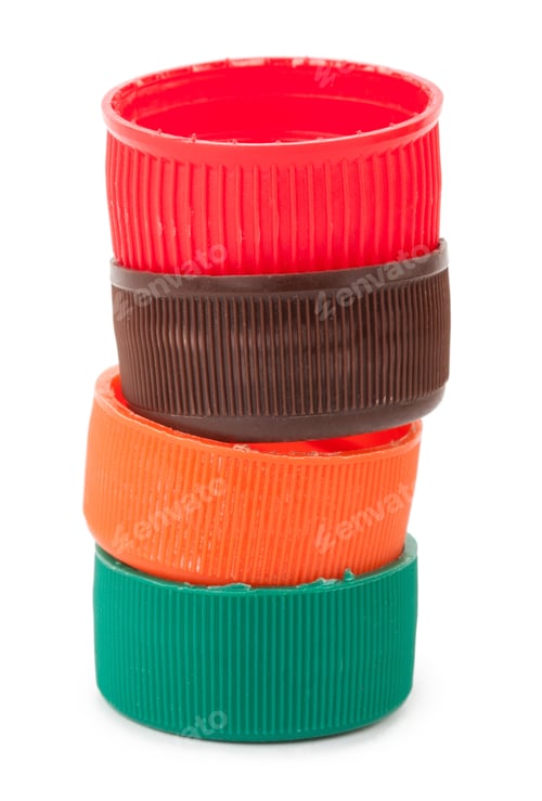 Preview: Pile of plastic PET bottle caps