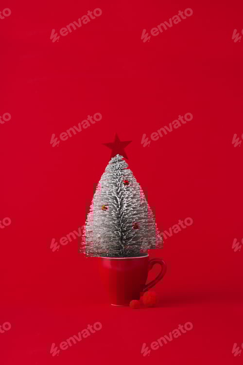 Preview: Miniature Christmas Tree in Red Mug