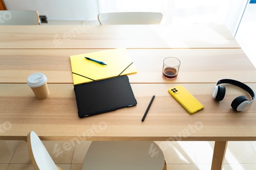 Preview: Teleworking space at home. The home office.