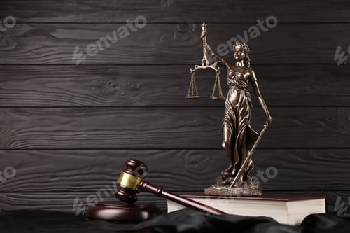 Preview: The Statue of Justice - lady justice or justitia the Roman goddess of Justice