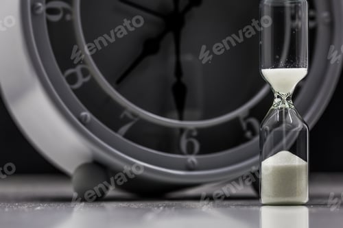 Preview: table clock with sand closeup