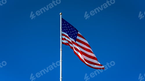 Preview: American flag with blue sky on the background