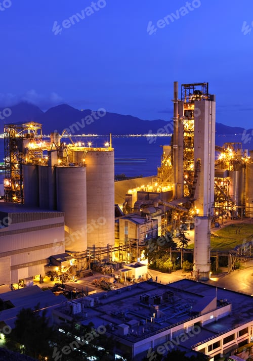 Preview: cement factory at night