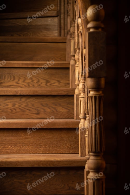 Preview: wooden stairs steps background