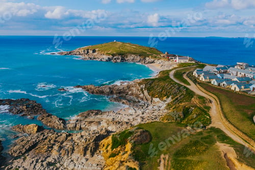 Preview: Beautiful cornish coastline in Newquay, United Kingdom - Cornwall