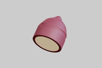 Preview: Glossy cylindrical lampshade with central indentation