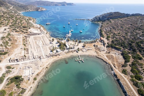 Preview: Aerial view of Cape Knidos Datca Peninsula Turkey
