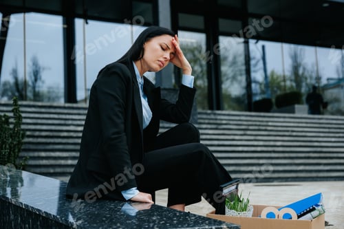 Preview: Feeling the pain of jobless days ahead, she sits holding her cardboard box and worries.