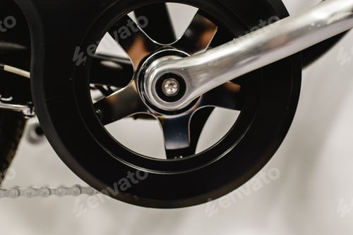Preview: Detail of connecting rod and pedal of a bicycle