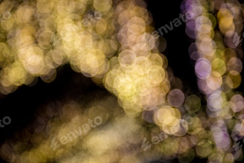 Preview: Christmas lights defocused to create beautiful circular pattern background