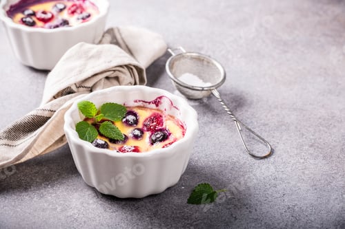 Preview: Traditional french sweet fruit dessert clafoutis