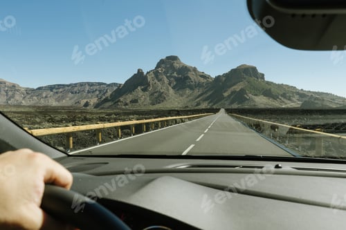 Preview: Driver on car moving to hills